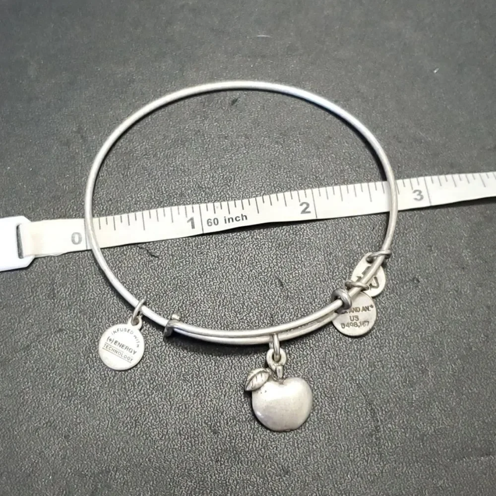 Alex and Ani silver tone apple bracelet 7.5